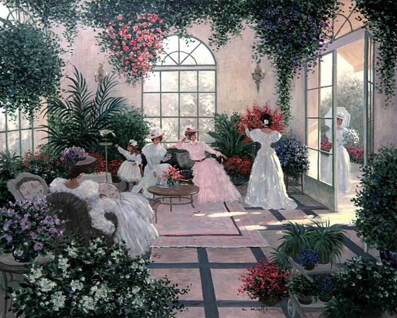 Women in a Conservatory