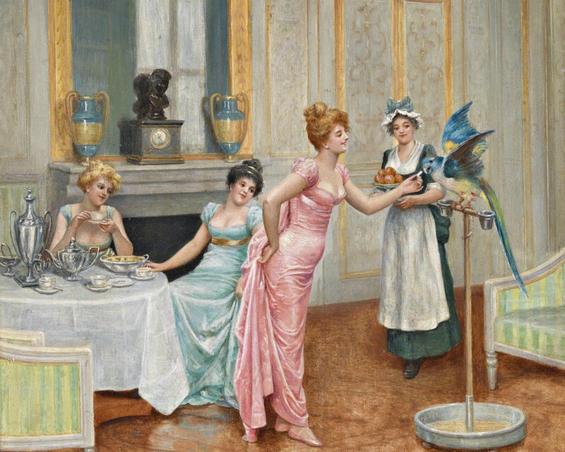 Women in a Parlor — Pink