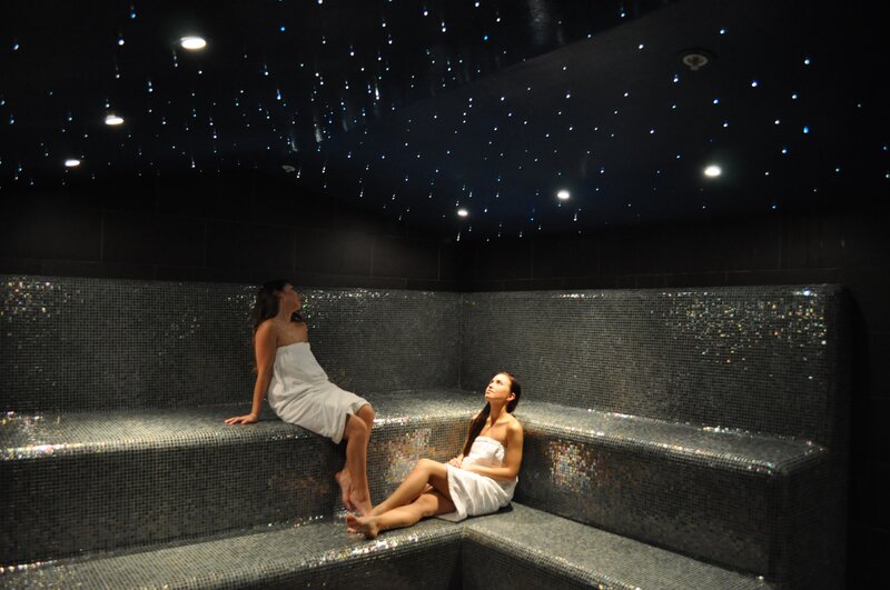 Women in a starlit sauna