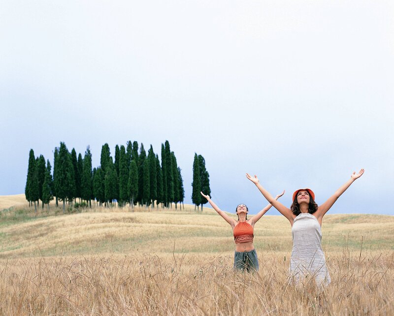 Women in a wheat field
