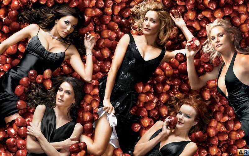 Women in Black Dresses — Red