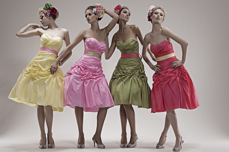 Women in colorful dresses