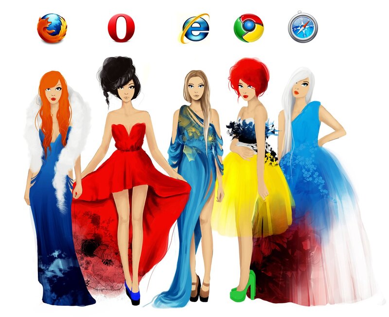 Women in Colorful Dresses — Red