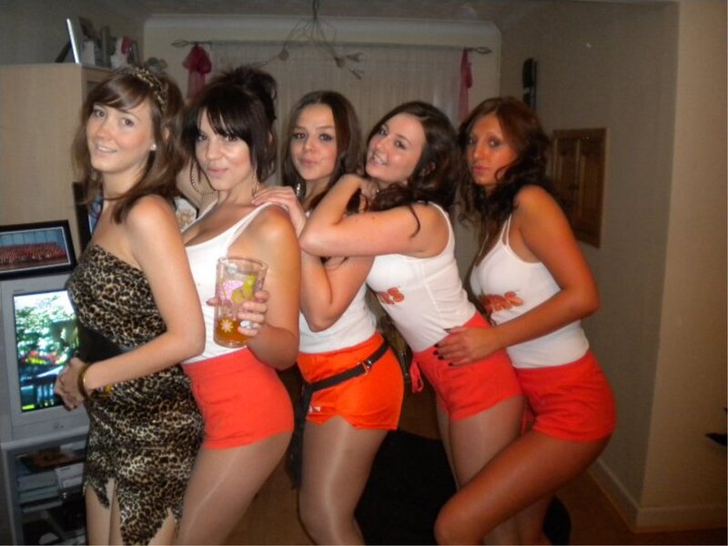 Women in costume at a party