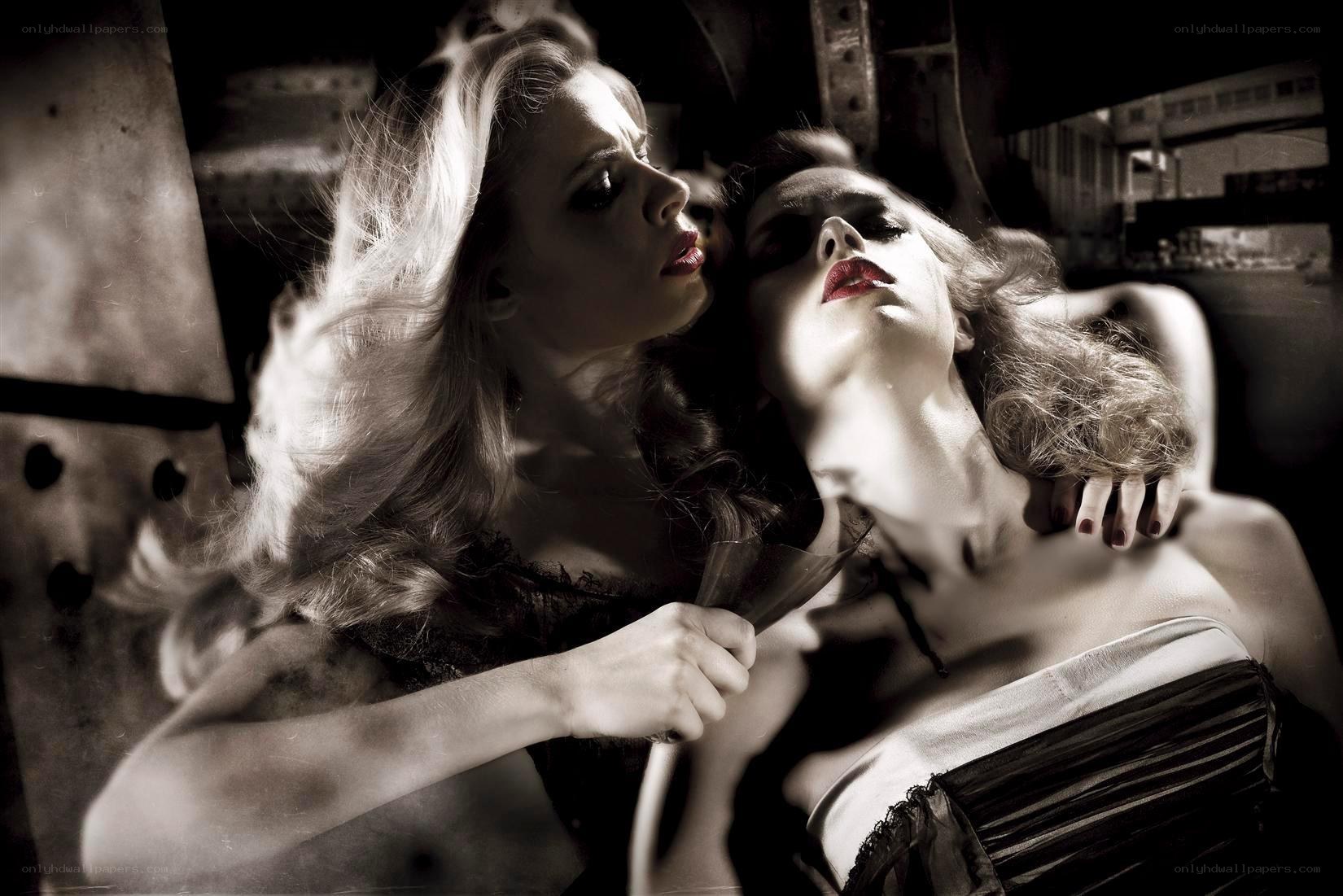 women in dramatic pose