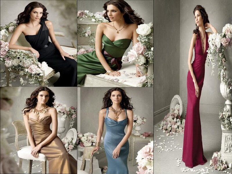 women in elegant evening gowns