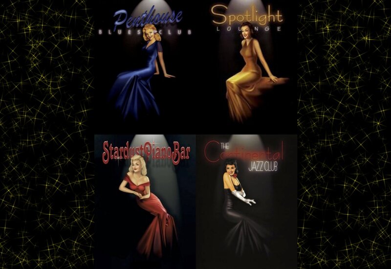 Women in Evening Gowns — Black