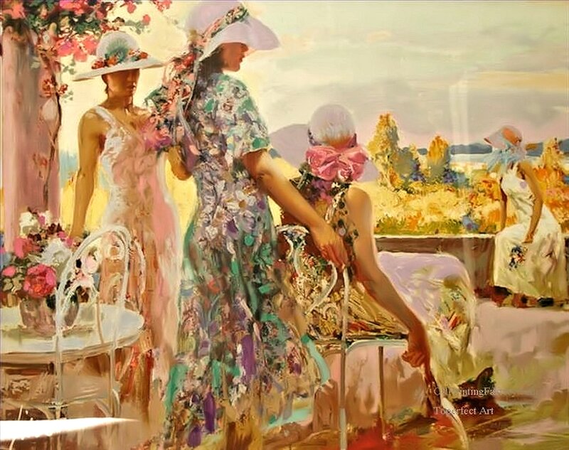 Women in Floral Dresses — Pink