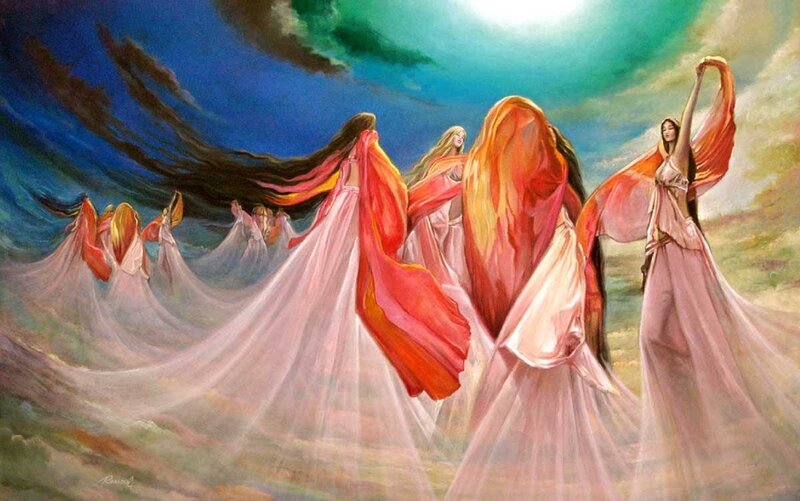 Women in Flowing Robes