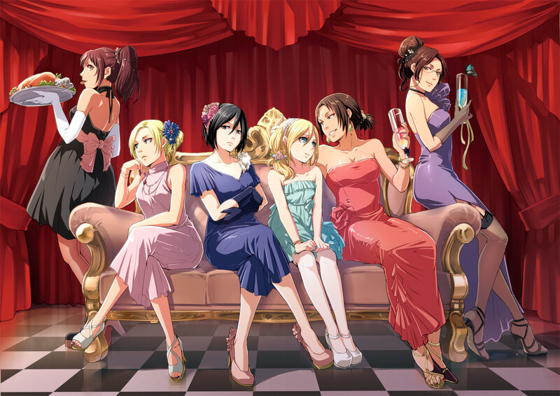Women in Formal Dresses — Red