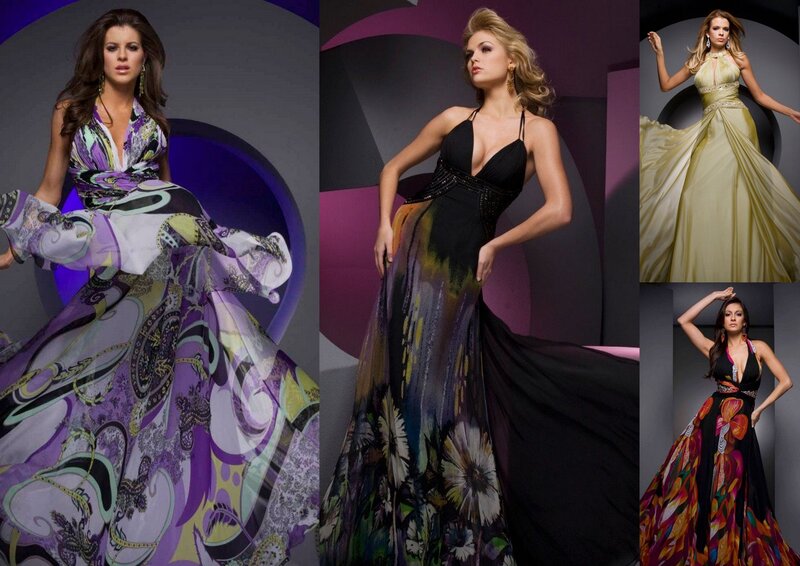 Women in Formal Gowns — Purple