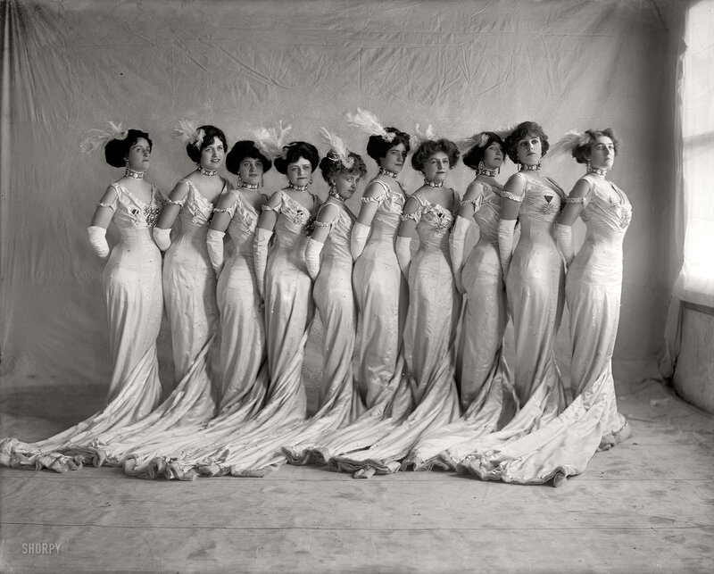 Women in formal gowns