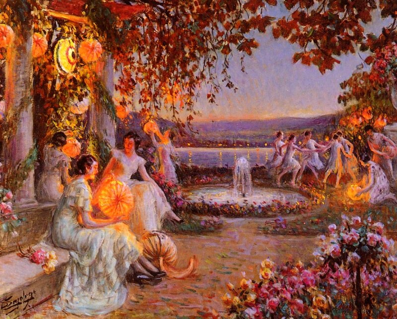 Women in Garden at Dusk