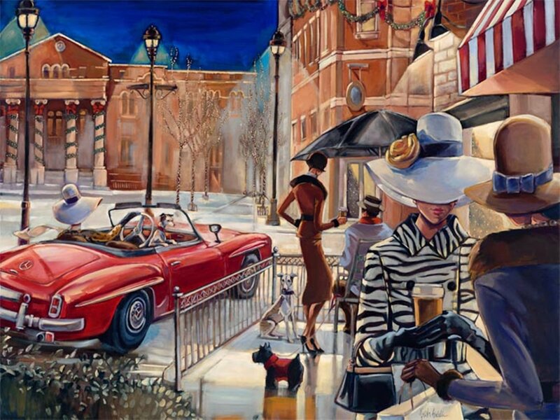Women in Hats on Street