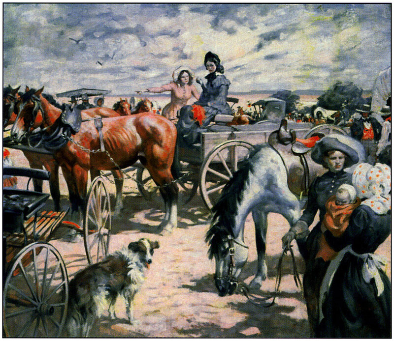 Women in Horse-drawn Carriages