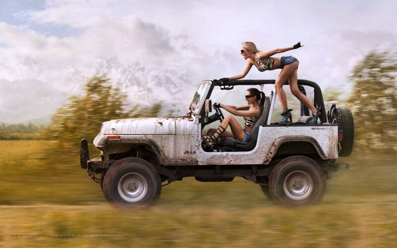 Women in Jeep