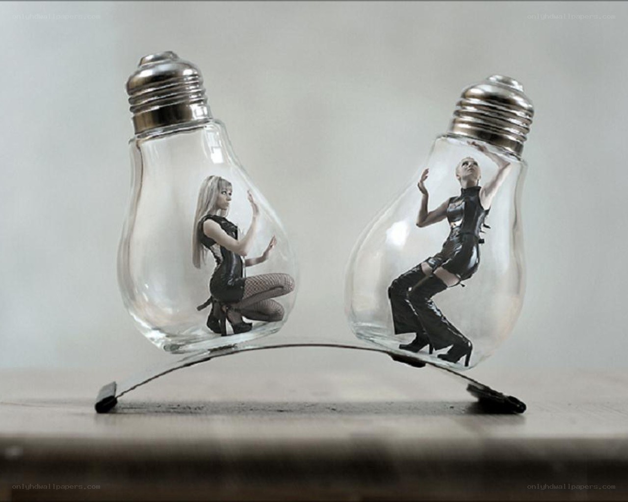 Women in light bulbs