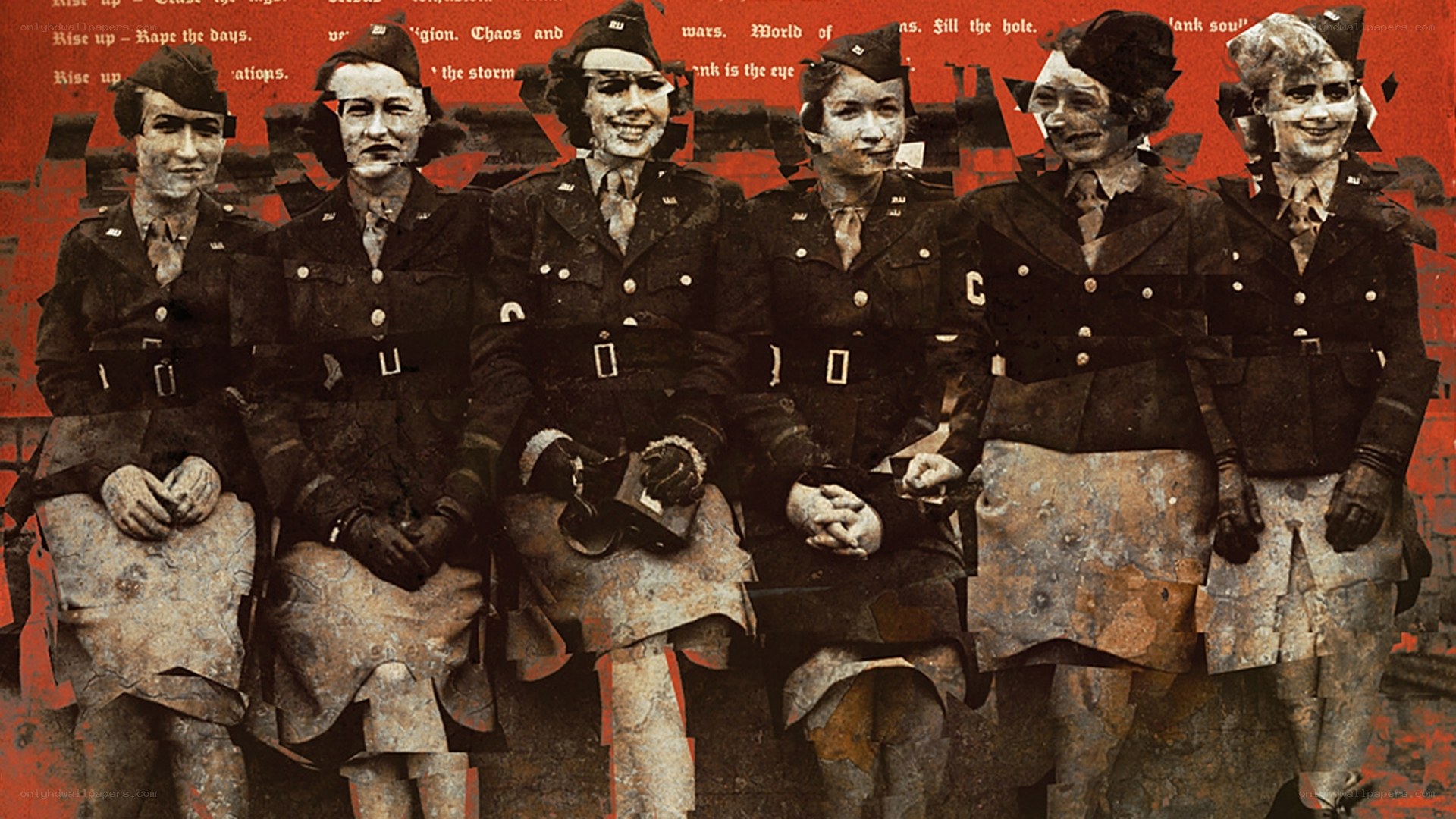 Women in military uniforms collage