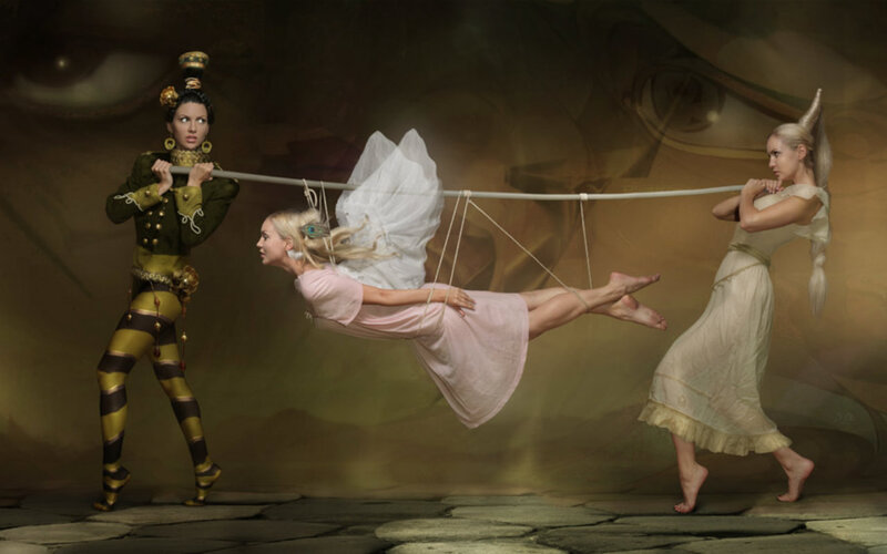 Women in Surreal Scene — Brown