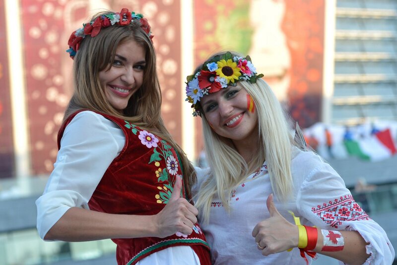 Women in traditional costumes