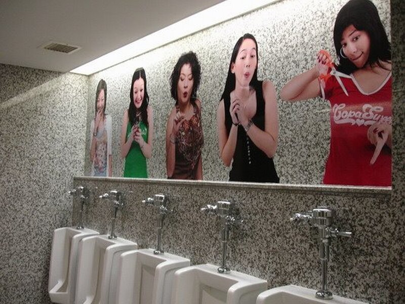 Women in Urinal Wall Art