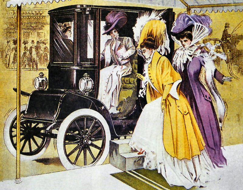 Women in Vintage Car — Yellow