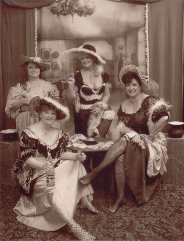 Women in vintage costumes