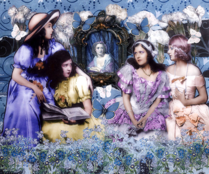 Women in Vintage Dresses — Blue