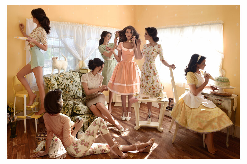 Women in Vintage Dresses — Yellow