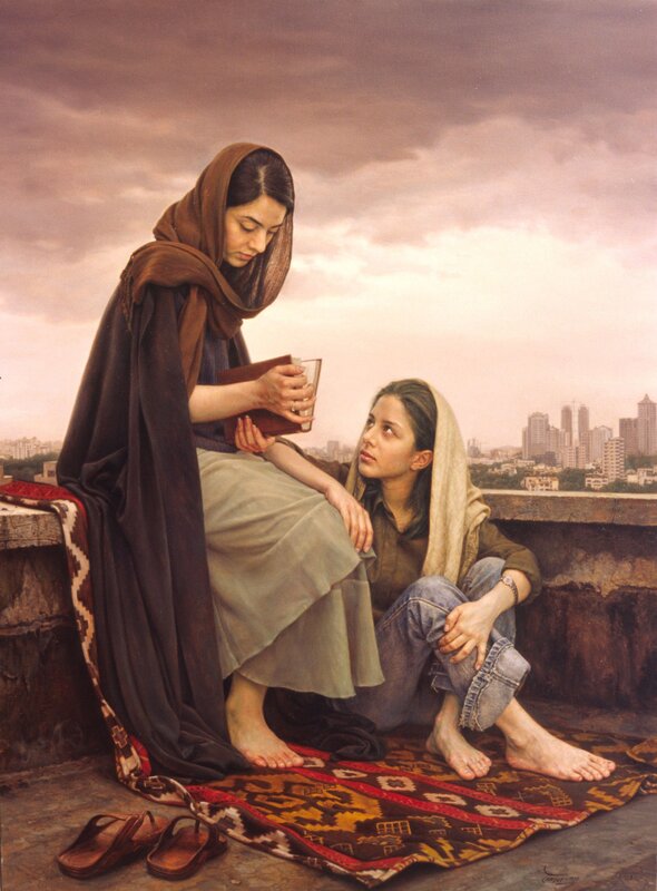 Women on a rooftop