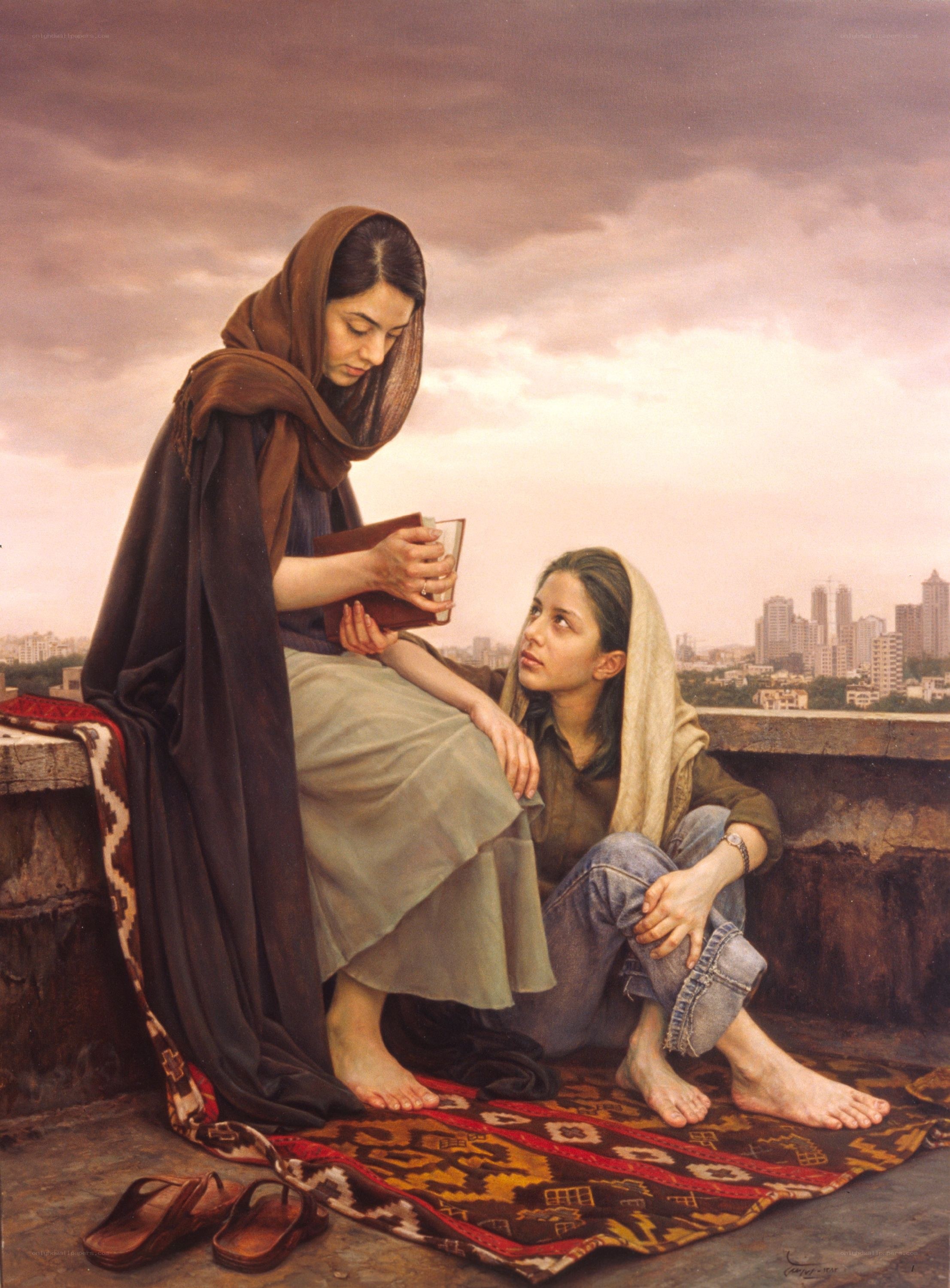 Women on a rooftop