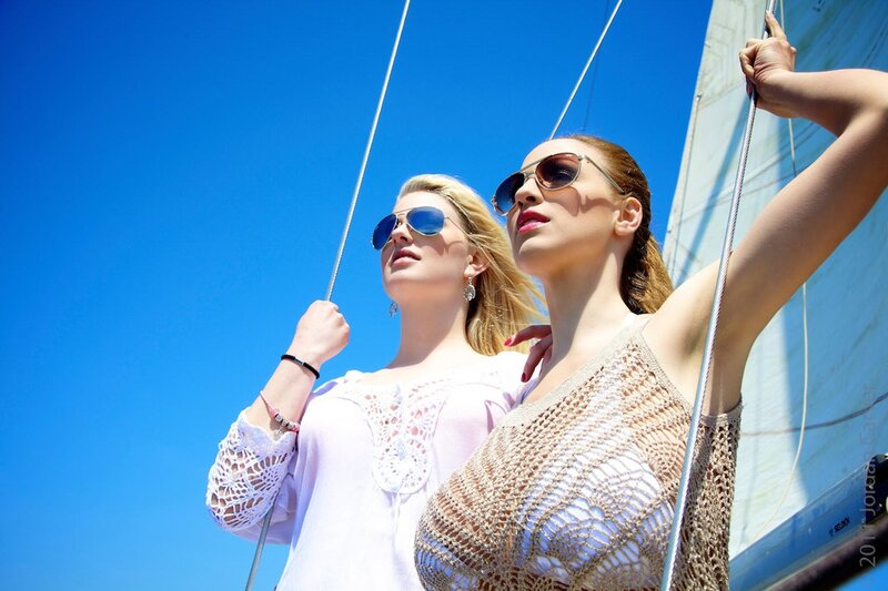 Women on a sailboat