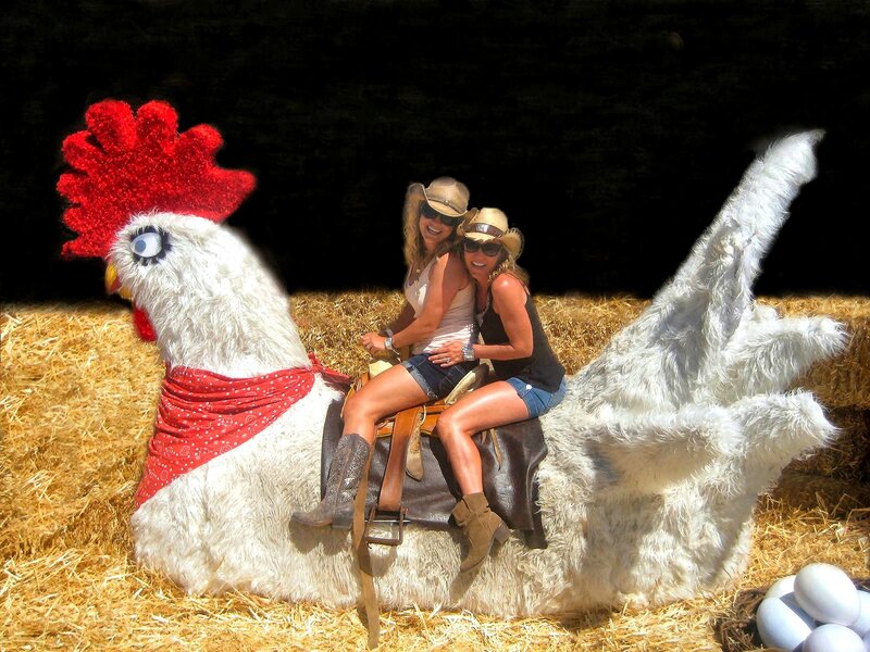Women on Chicken Statue