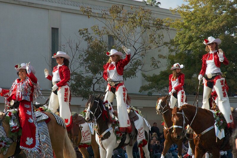Women on Horses — Red