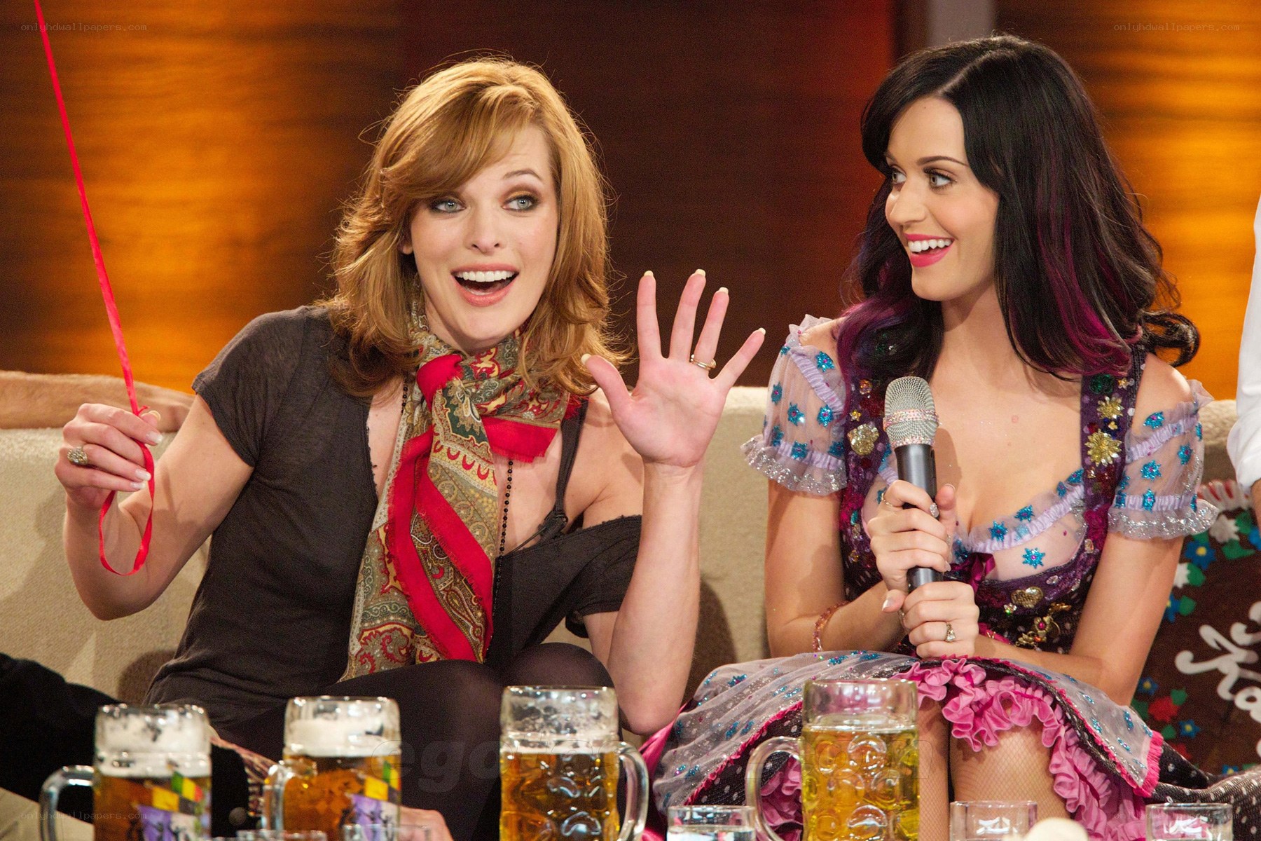 Women on talk show set
