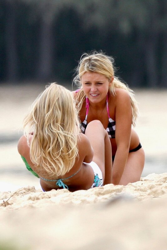 women on the beach