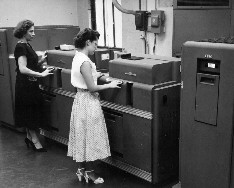 Women Operating Computer Machines