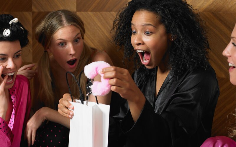 Women reacting to gift