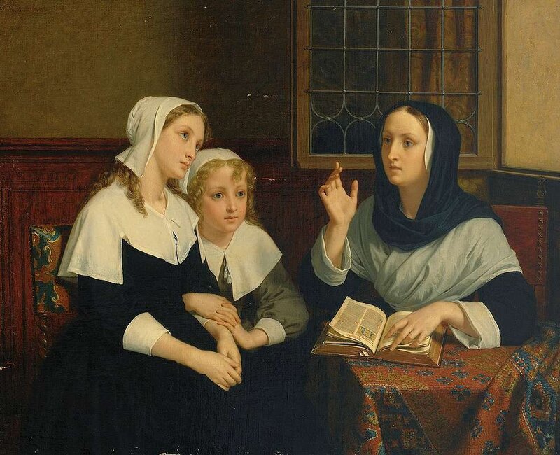 Women reading in a room