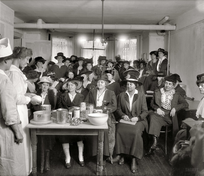 Women's meeting in a kitchen