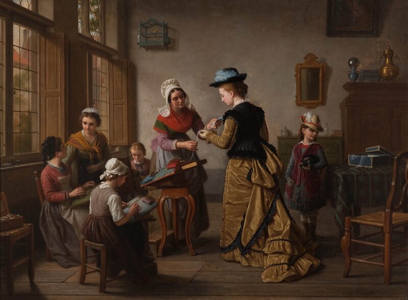 Women sewing in a home