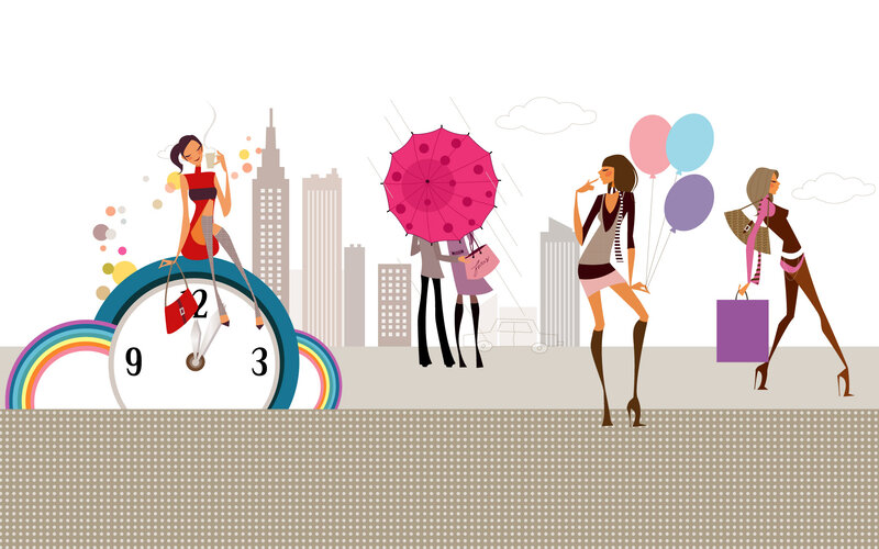 Women Shopping in City