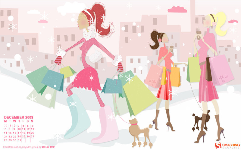 Women Shopping in Snow