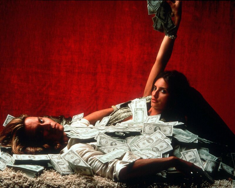 Women surrounded by money