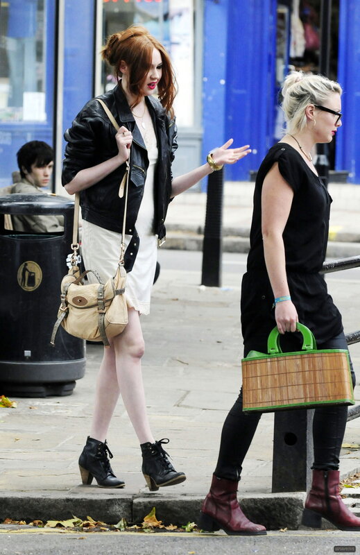 Women walking on a city street