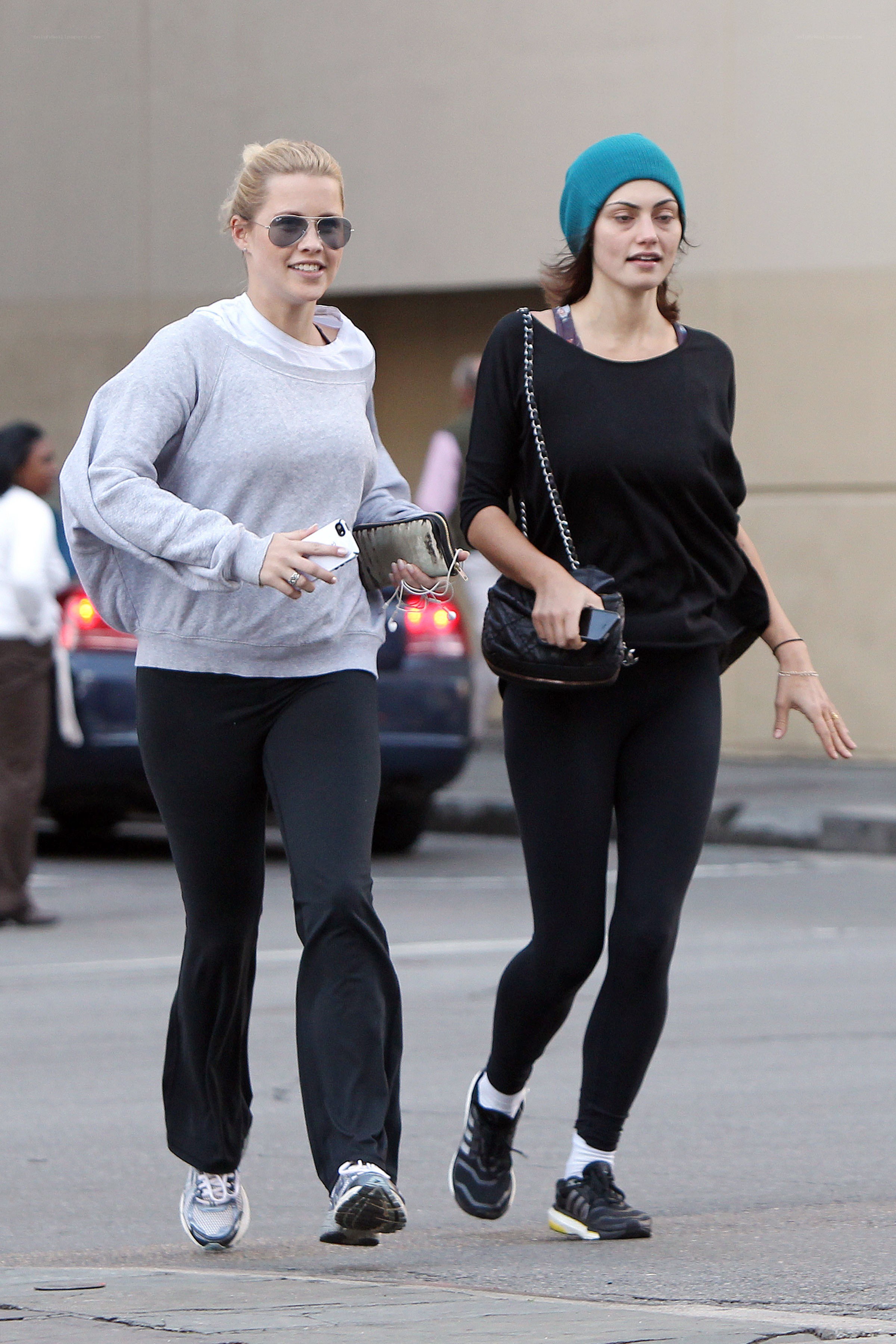 Women walking on street