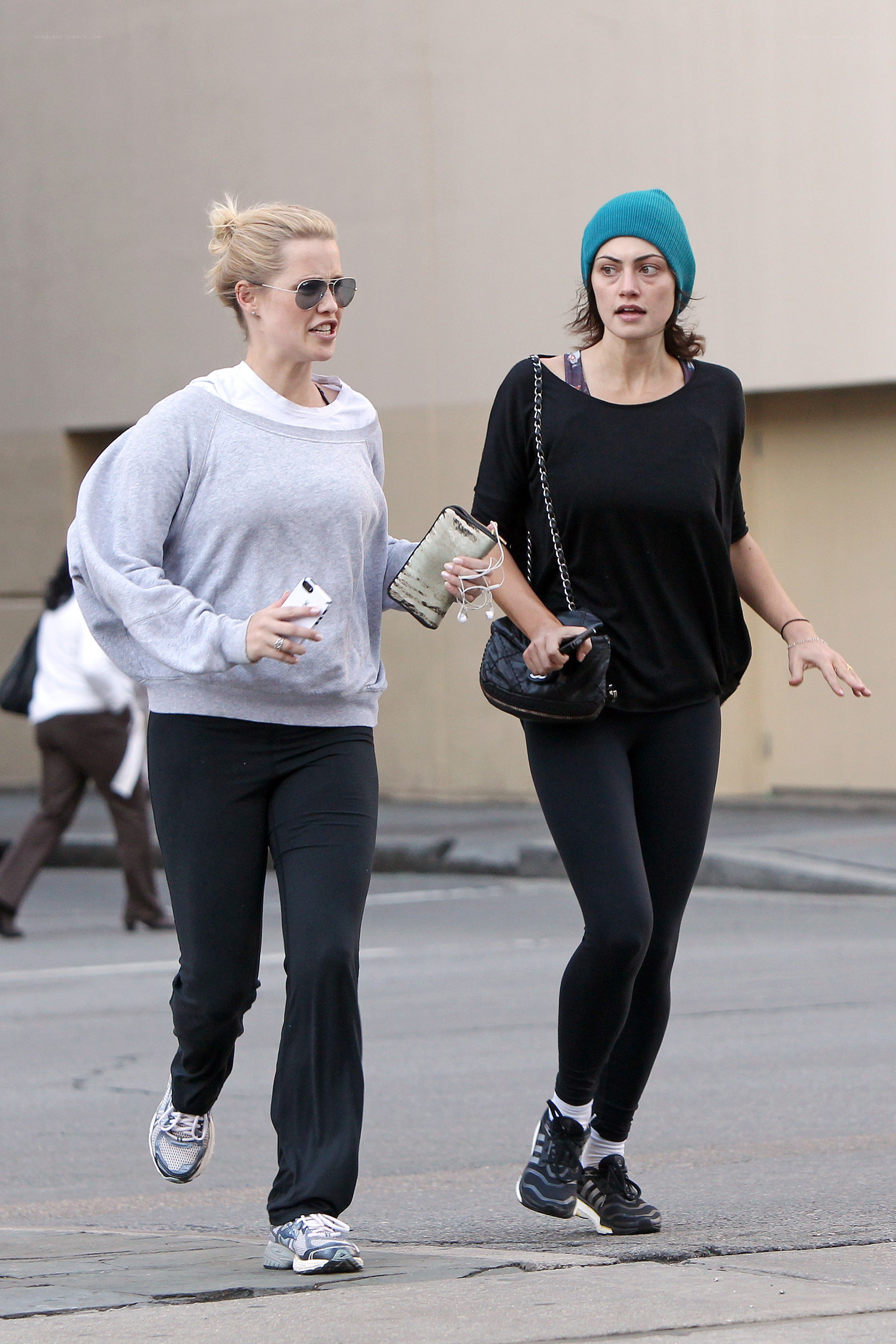 Women walking on street