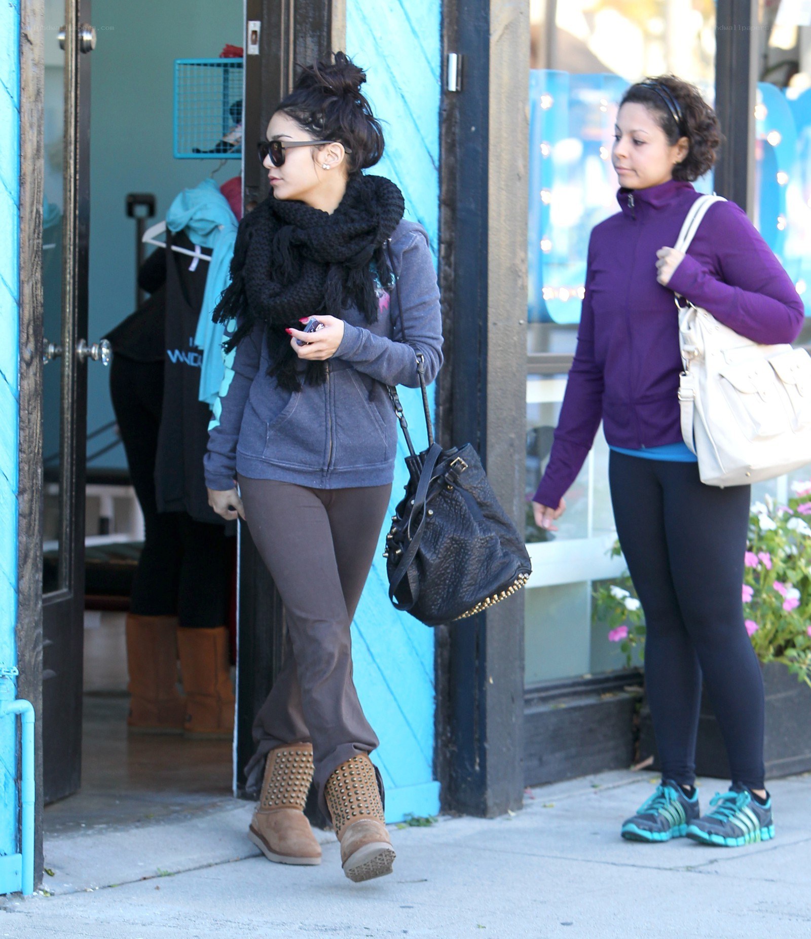 Women walking outside a store