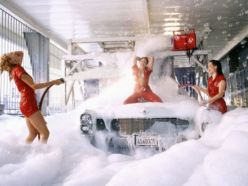 Women Washing Car