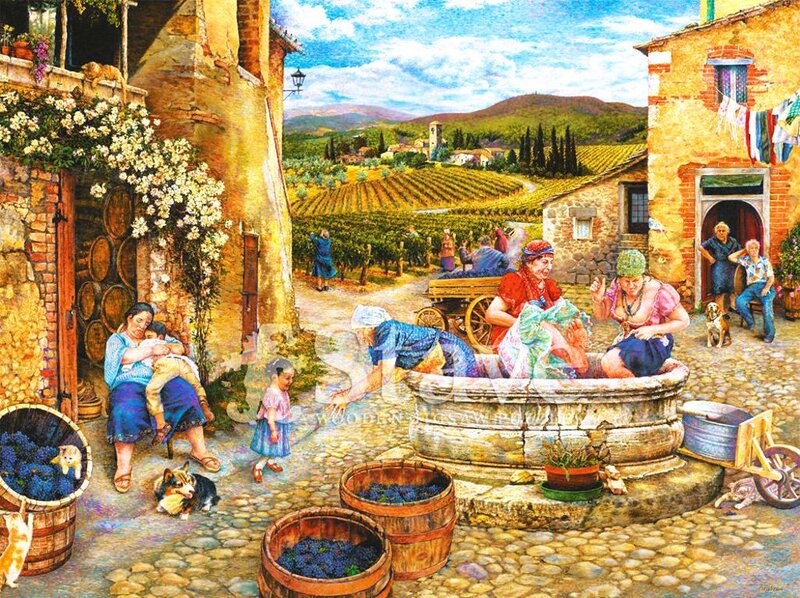 Women Washing Grapes
